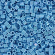 Miyuki square - cubes 1.8mm Beads - Opaque turquoise blue ab SB18-482